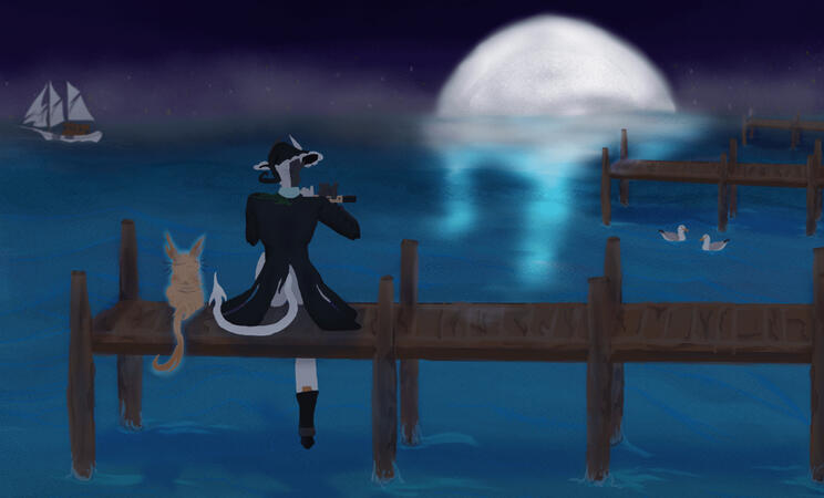 On the docks we sit... Enjoy the night.